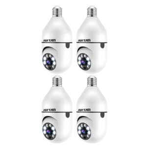 Kit 4 Mini IP Câmera de Segurança Wi-fi Branco com Áudio Bidirecional