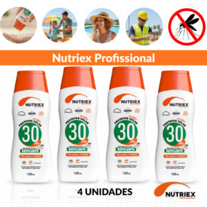 Kit 4 Protetor Solar Nutriex Fps 30 Repelente 120ml Proteção Solar C