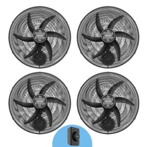 Kit 4 Ventiladores De Parede Potente 50cm Diâmetro Com 6 Pás P Igreja