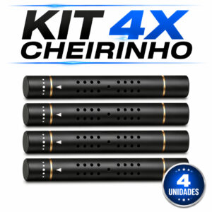 Kit 4x Cheirinho Premium Alumínio Difusor de Aroma Carro Ventilação