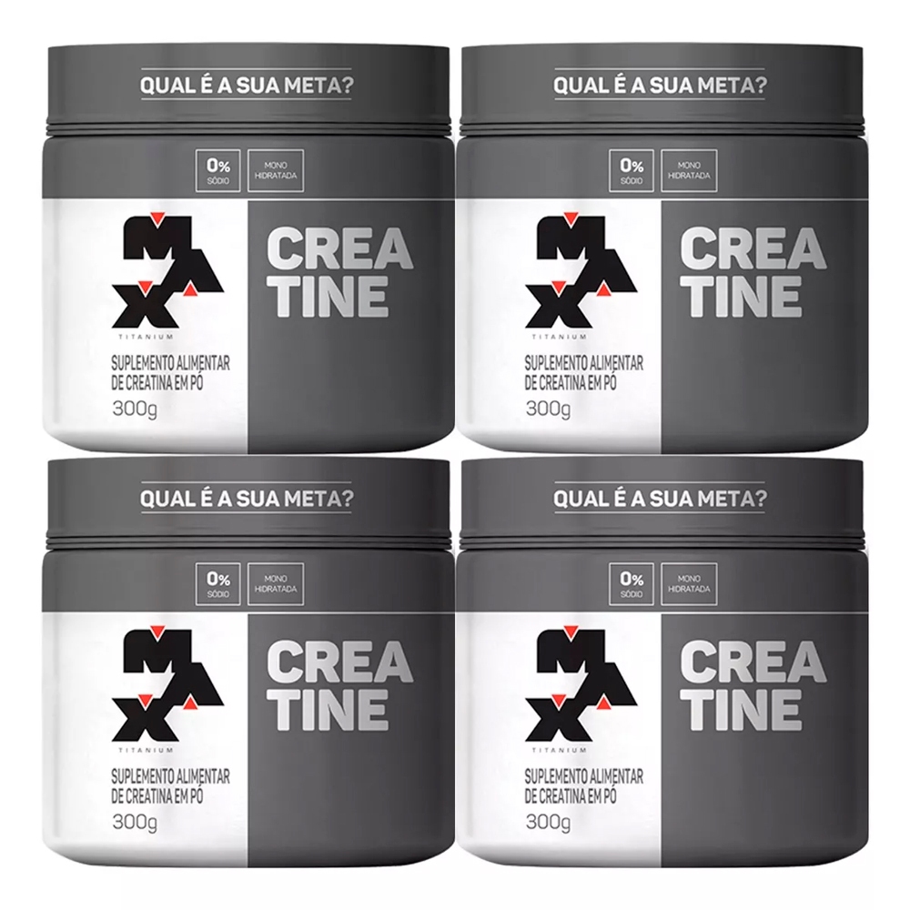 Kit 4x Creatina Pura 300g cada Max Titanium