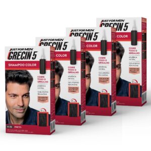 Kit 4x unidades Grecin 5 Shampoo Tintura Tonalizante Preto 60ml Cobre