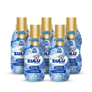 Kit 5 Amaciantes de Roupas Concentrado Zulu Perfumes Coala Algodão 1 L