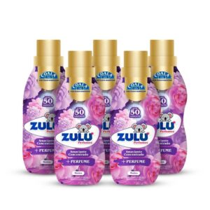 Kit 5 Amaciantes de Roupas Concentrado Zulu Perfumes Coala Místico 1 L