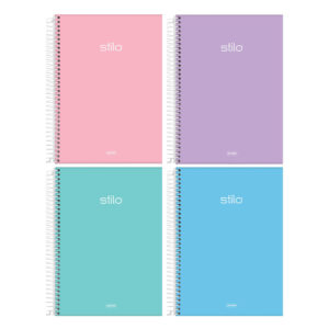 Kit 5 Cadernos 1 4 Capa Dura 14x20cm 80 Folhas Stilo Jandaia Capas