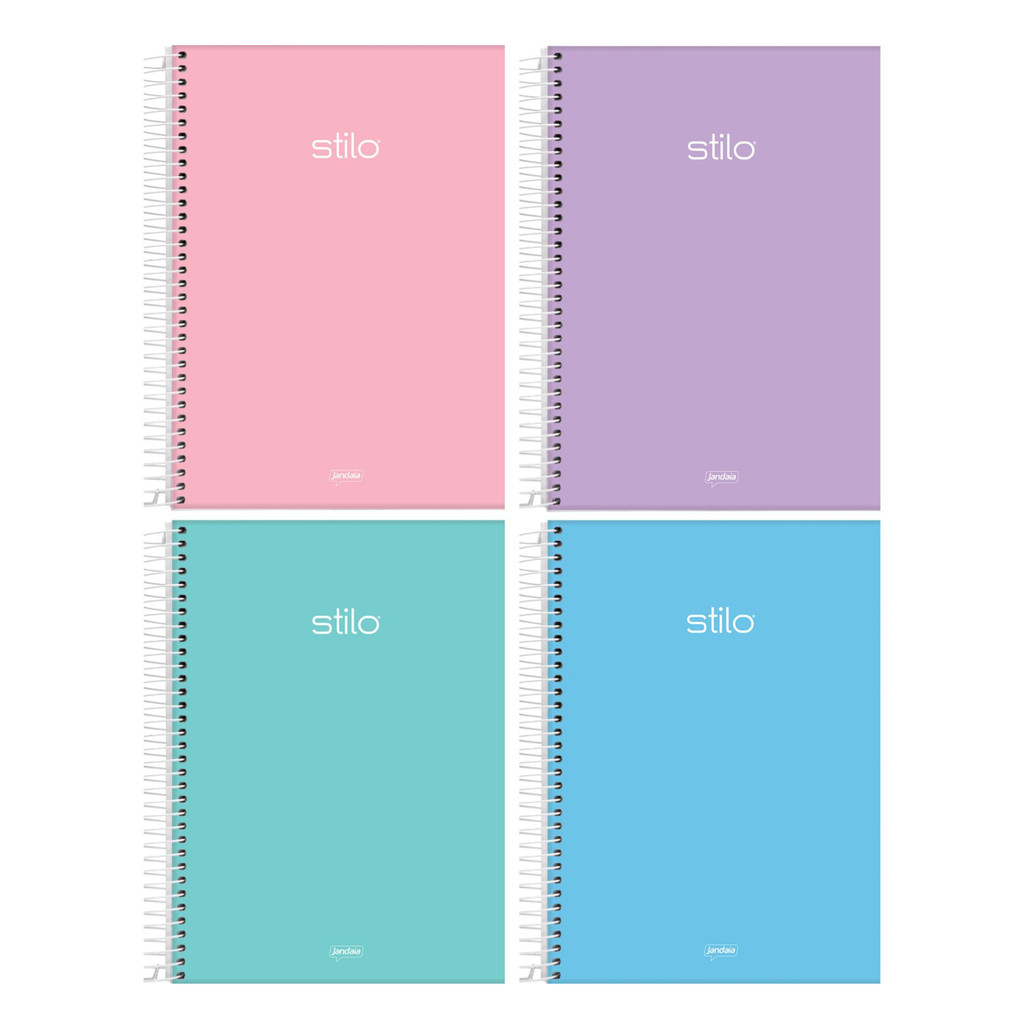 Kit 5 Cadernos 1 4 Capa Dura 14x20cm 80 Folhas Stilo Jandaia Capas