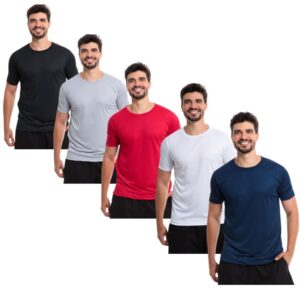 Kit 5 Camisetas Dry Fit Masculina Casual Treino Academia Esportes