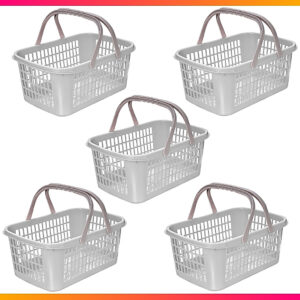 Kit 5 Cesta Cestinha Plástica 9L Supermercado Mercado Loja Shopping