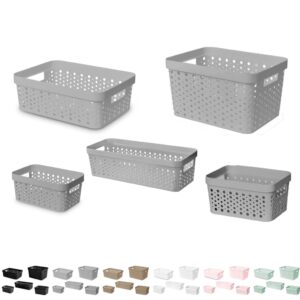 Kit 5 Cesto Organizador s Tampa Rattan 3,6l 2l 4,5l 11l 17l