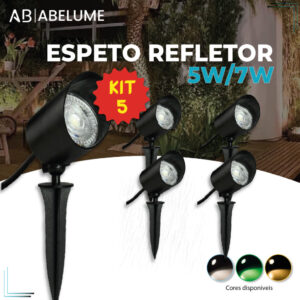 Kit 5 Luminária Espeto Jardim LED 5W 7W Luz de Gramado a prova dágua