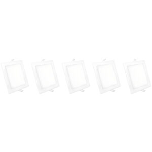 Kit 5 Luminária Painel Plafon Led Embutir Quadrado 12w Bivolt Elgin