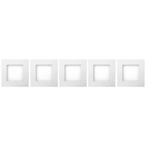Kit 5 Luminária Painel Plafon Led Embutir Quadrado 6w Bivolt Teto