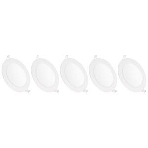 Kit 5 Luminária Painel Plafon Led Embutir Redondo 6w Bivolt Teto — Decoração