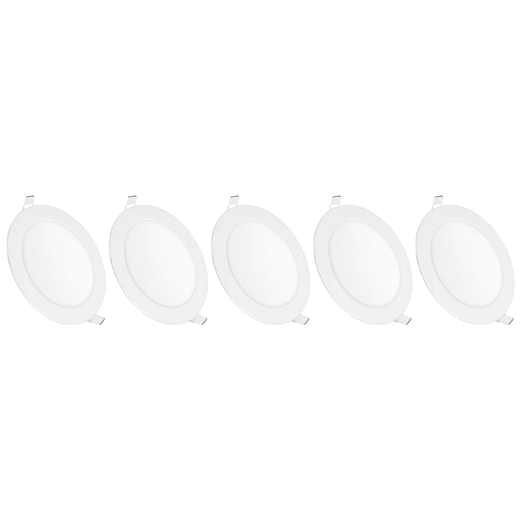 Kit 5 Luminária Painel Plafon Led Embutir Redondo 6w Bivolt Teto — Decoração