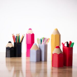 Kit 5 Organizadores Lápis 3D Coloridos Lembrancinha Aniversário