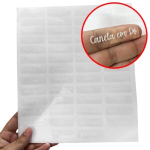 Kit 50 Adesivos Potes Organizadores Tempero Mantimento Condimentos