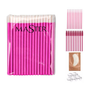 Kit 50 Pincel Aplicador Gloss Master Rosa P Batom E Cílios