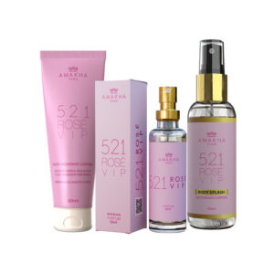 Kit 521 Vip Rose Feminino com Perfume 15ml Body Splash Hidratante