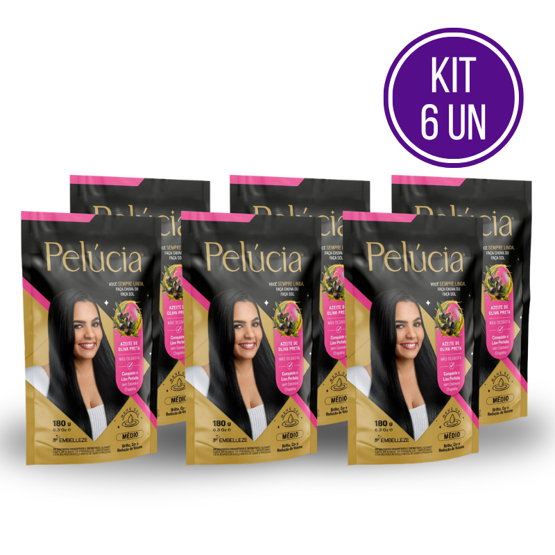 Kit 6 Alisantes Embelleze Henê Pelúcia Médio Pouch 180g