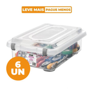 Kit 6 Caixas Organizadoras Transparentes 8,6L Top Stock Sanremo