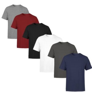 Kit 6 Camiseta Masculina Algodao Premium Slim Fit Manga Curta Anti