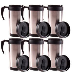 Kit 6 Canecas Térmicas Inox 400ml com Tampa e Alça Copo Térmico Café