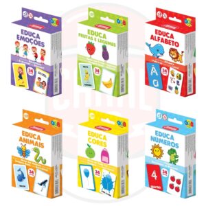 Kit 6 EM 1 DO Jogo Educa Ggb Brinquedos Emoções Frutas E Legumes