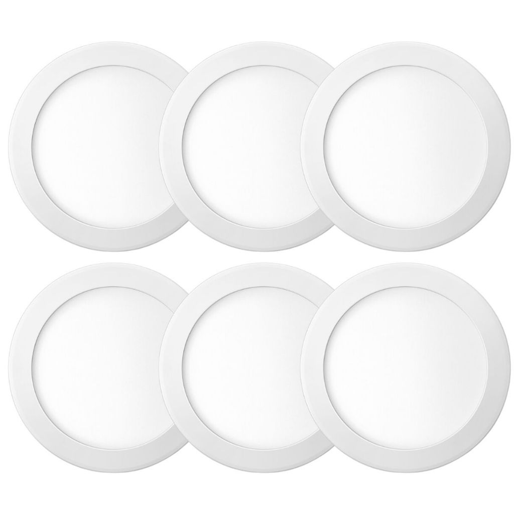 Kit 6 Luminária Painel Plafon Embutir Redondo Led 18w Bivolt Elgin