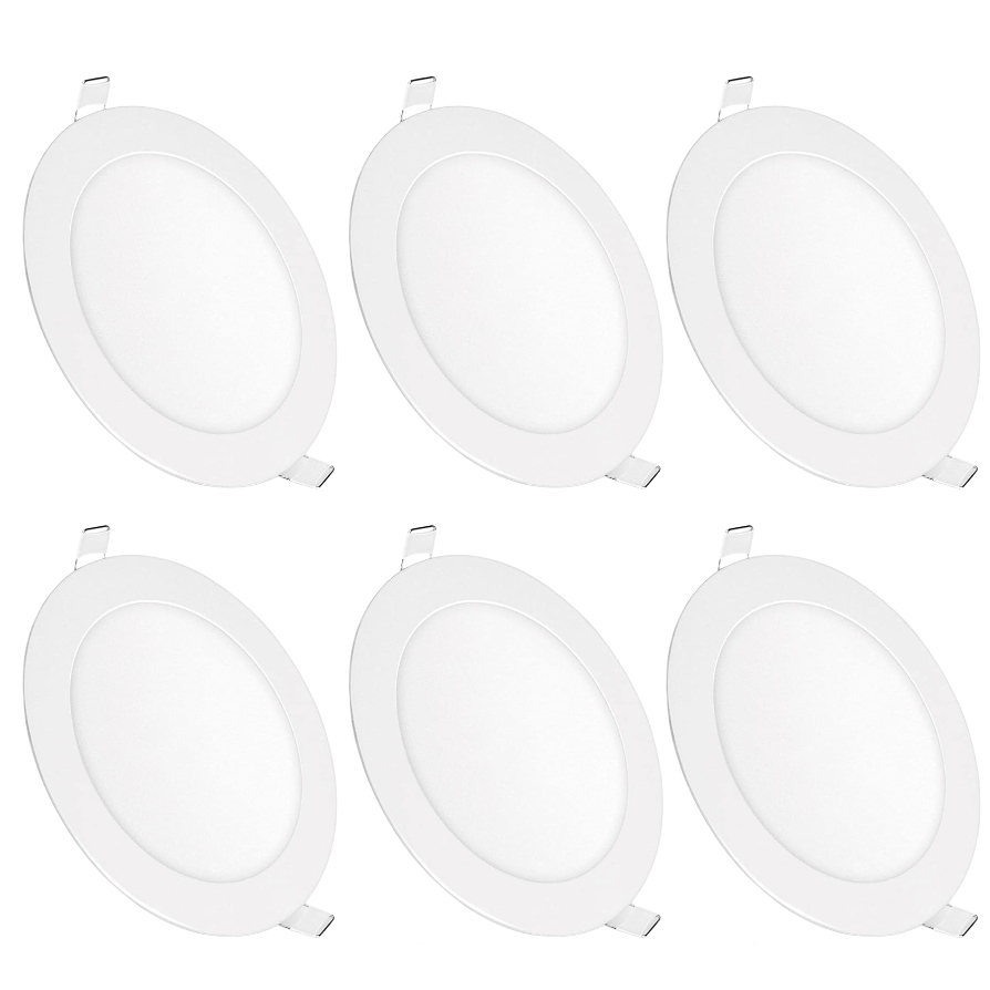 Kit 6 Luminária Painel Plafon Led Embutir Redondo 6w Bivolt Teto — Decoração