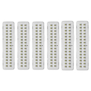 Kit 6 Luminárias De Emergência 30 Leds Bivolt Recarregável Elgin