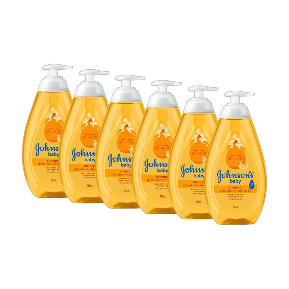 Kit 6 Shampoos Johnson's Baby Regular 750ml
