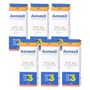 Kit 6 und Protetor Solar Acnezil Fps 30 Oil Control 60 g