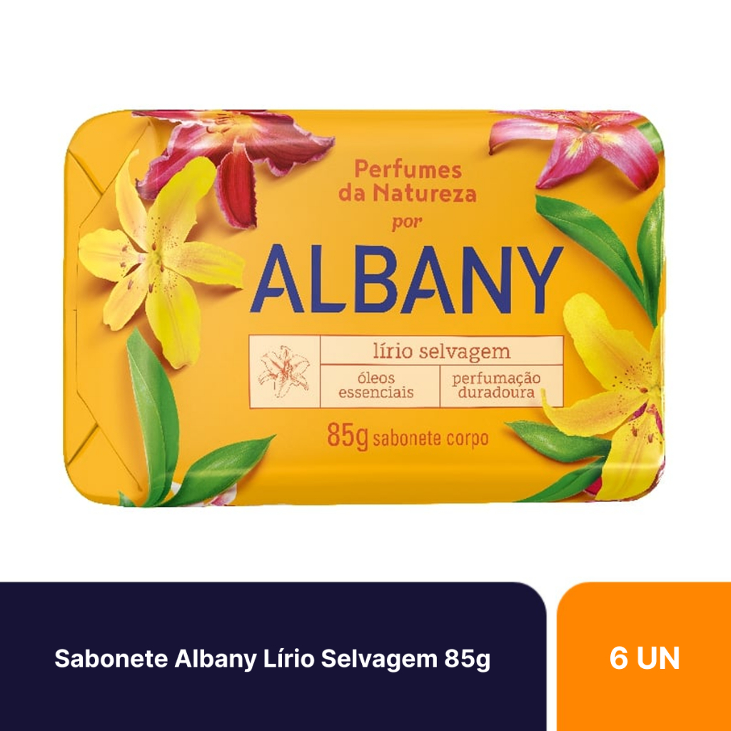 Kit 6un Sabonetes Em Barra Albany Perfumes Da Natureza Lírio Selvagem