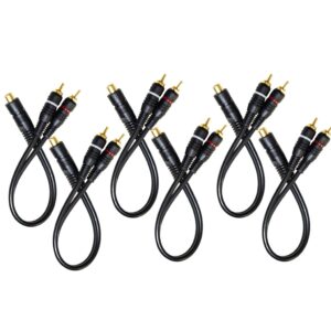 Kit 6x Cabos Y 2 Machos e 1 Fêmea Semi Blindado Rca Injetado 4mm Som
