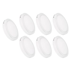 Kit 7 Luminária Painel Plafon Led Sobrepor Redondo 6w Bivolt