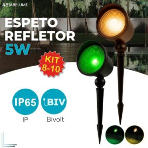 Kit 8 10 Luminária Espeto Jardim 5W Led Refletor Grama A Prova Dágua — Decoração