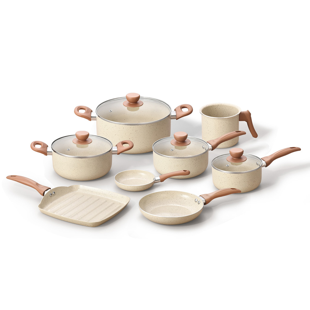 Kit 8 Panelas Com Antiaderente Cerâmico Terrara Oikos