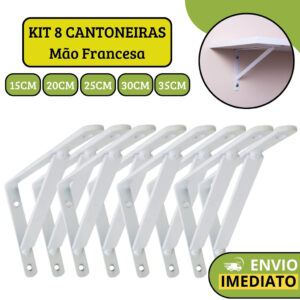 Kit 8 Suporte De Prateleira Cantoneira Mão Francesa Para Sustentar