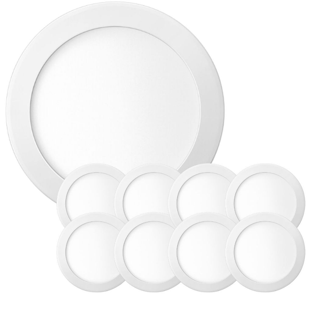 Kit 9 Luminária Painel Plafon Sobrepor Redondo Led 18w Bivolt Elgin — Decoração