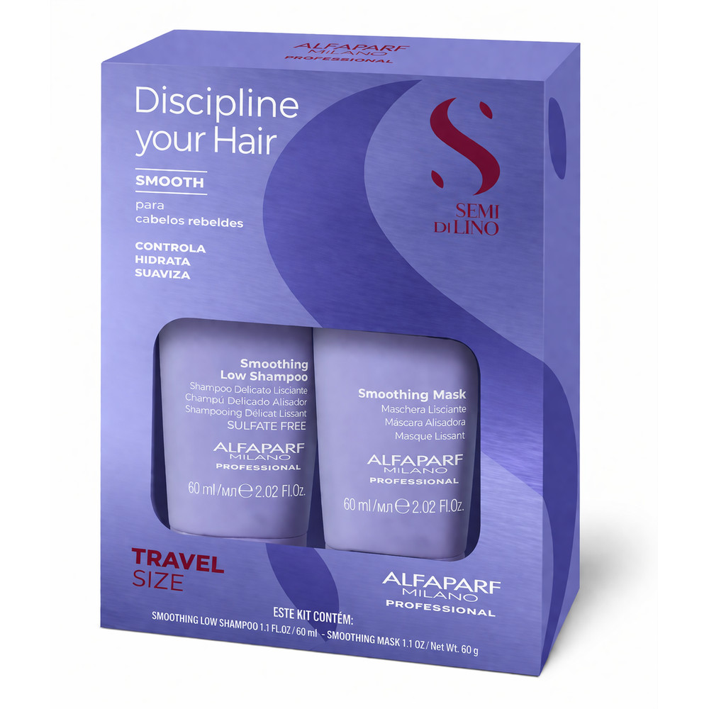 Kit Alfaparf Smooth Shampoo 60ml Máscara 60g