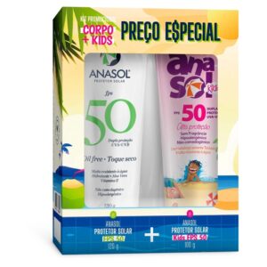 Kit Anasol Protetor Solar Fps 50 Corpo 120g Fps 50 Kids 100g