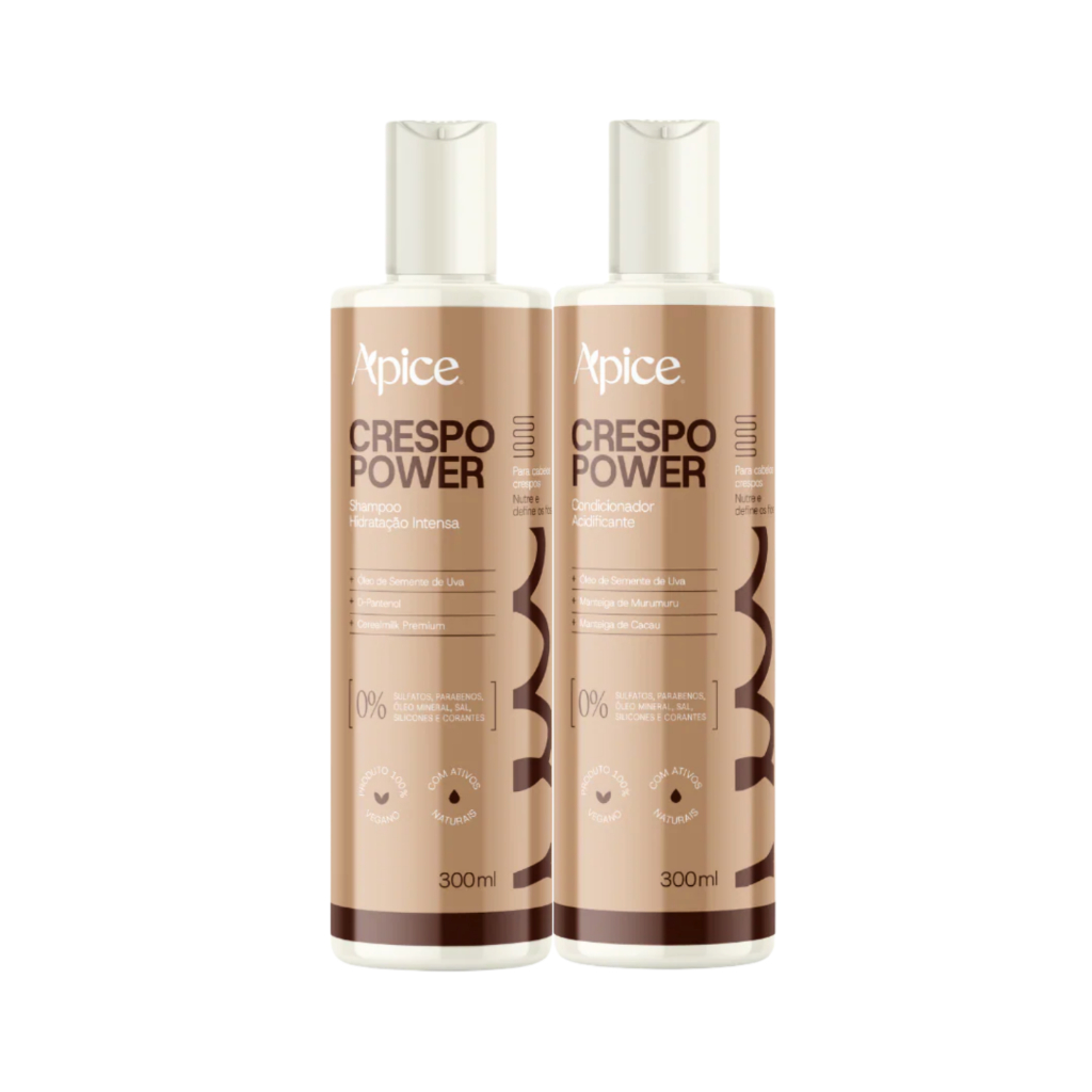 Kit Apice Shampoo Condicionador Crespo Power Hidratante 300ml — Cabelos