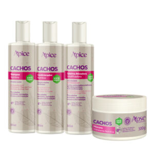 Kit Apice Shampoo Condicionador Gelatina Ativadora de Cachos Máscara