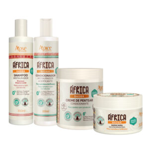 Kit Apice Shampoo Condicionador Máscara Creme de Pentear África Baobá