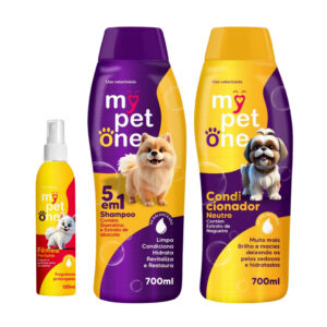 Kit Banho Higiene Shampoo 5 em 1 Creme Condicionador Perfume Pet Shop