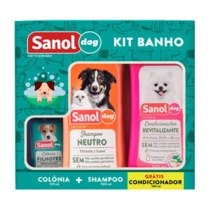 Kit Banho Veterinário Sanol Dog Shampoo e Condicionador 500ml e