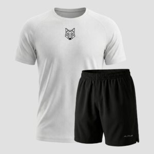 Kit Bermuda+Camiseta Lobo Dry Fitness Academia Alpha Co
