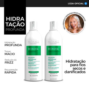 Kit Biomask De hidratação intensa para salões: Shampoo Condicionador