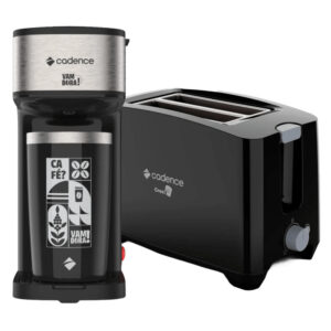 Kit Black Cadence Cafeteira Vambora e Torradeira Croc