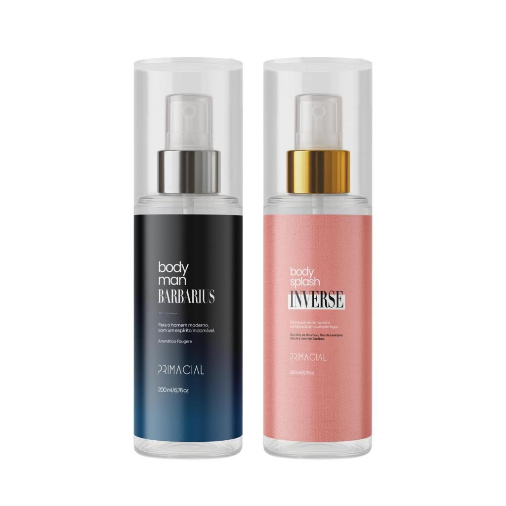 Kit Body Splash Barbarius Inverse 200ML Primacial Perfume Amadeirado